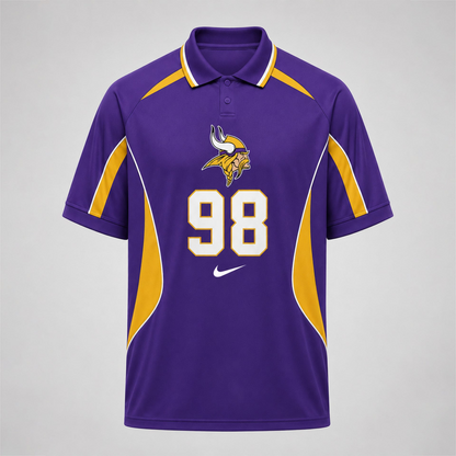 MV Premium NFL Custom Number Sports Style Polo Shirt