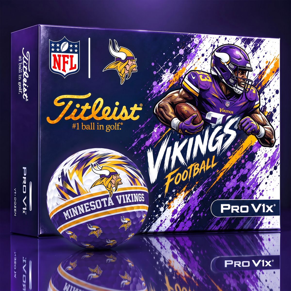 MV x Custom NFL Dynamic Paint Splatter Golf Balls