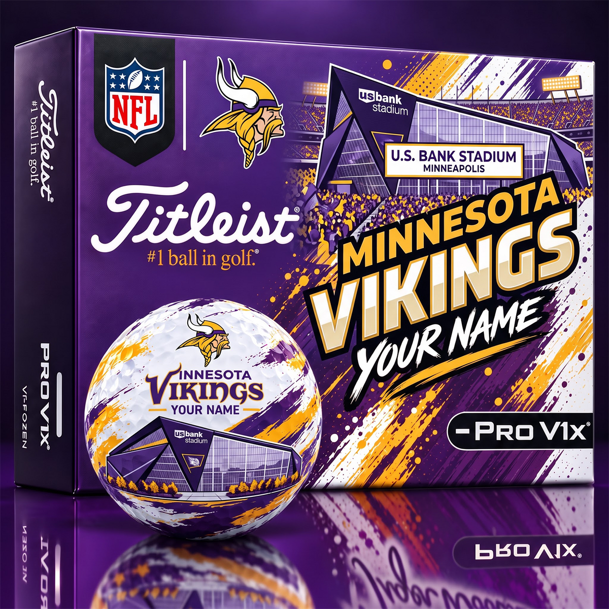 MV x Personalized NFL Team Home Stadium Edition Golf Balls Set
