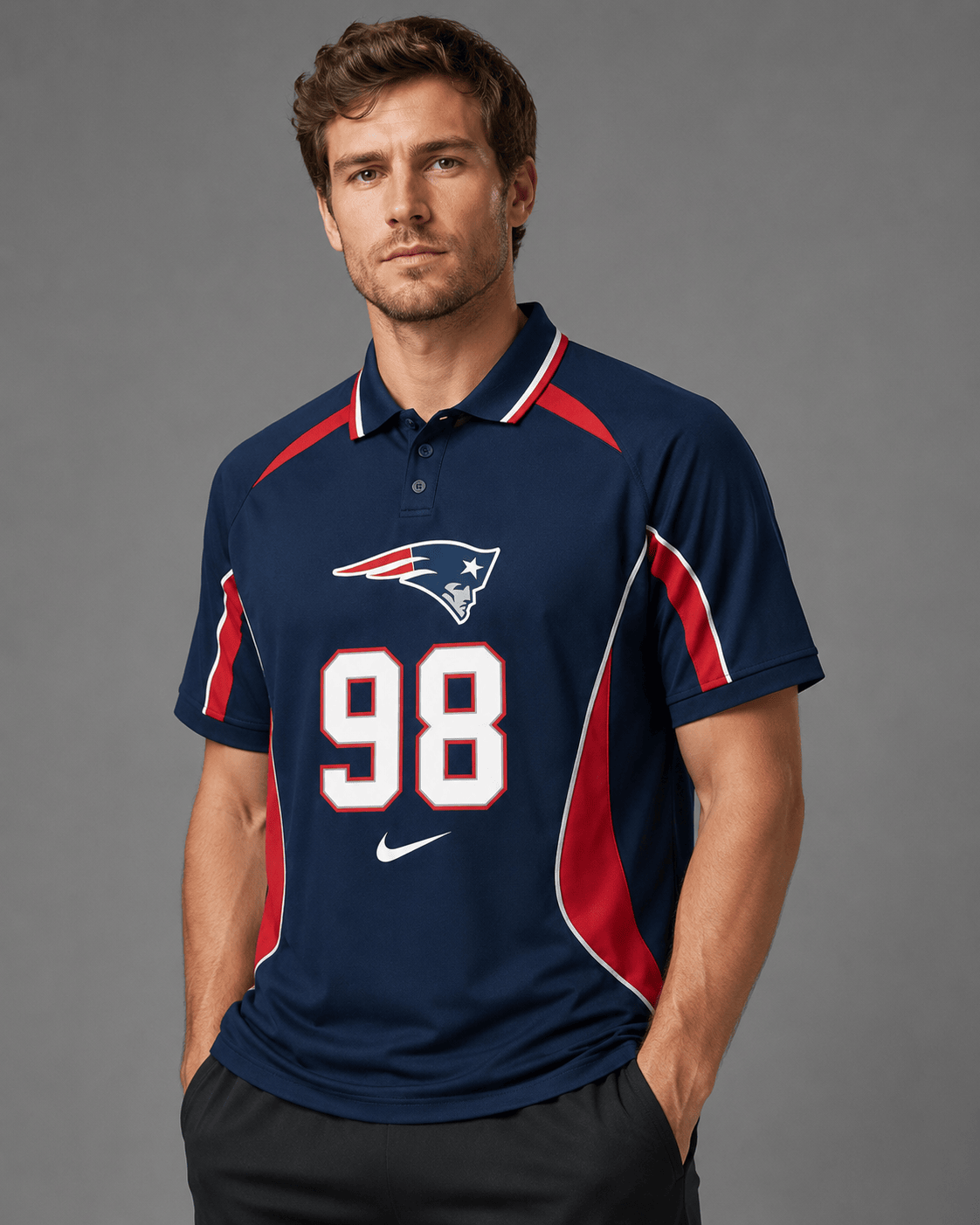 NEP Premium NFL Custom Number Sports Style Polo Shirt