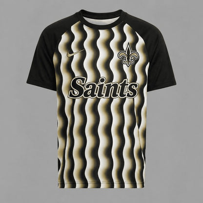 NOS Premium NFL Retro Wavy Pattern Athletic T-Shirt