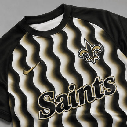 NOS Premium NFL Retro Wavy Pattern Athletic T-Shirt