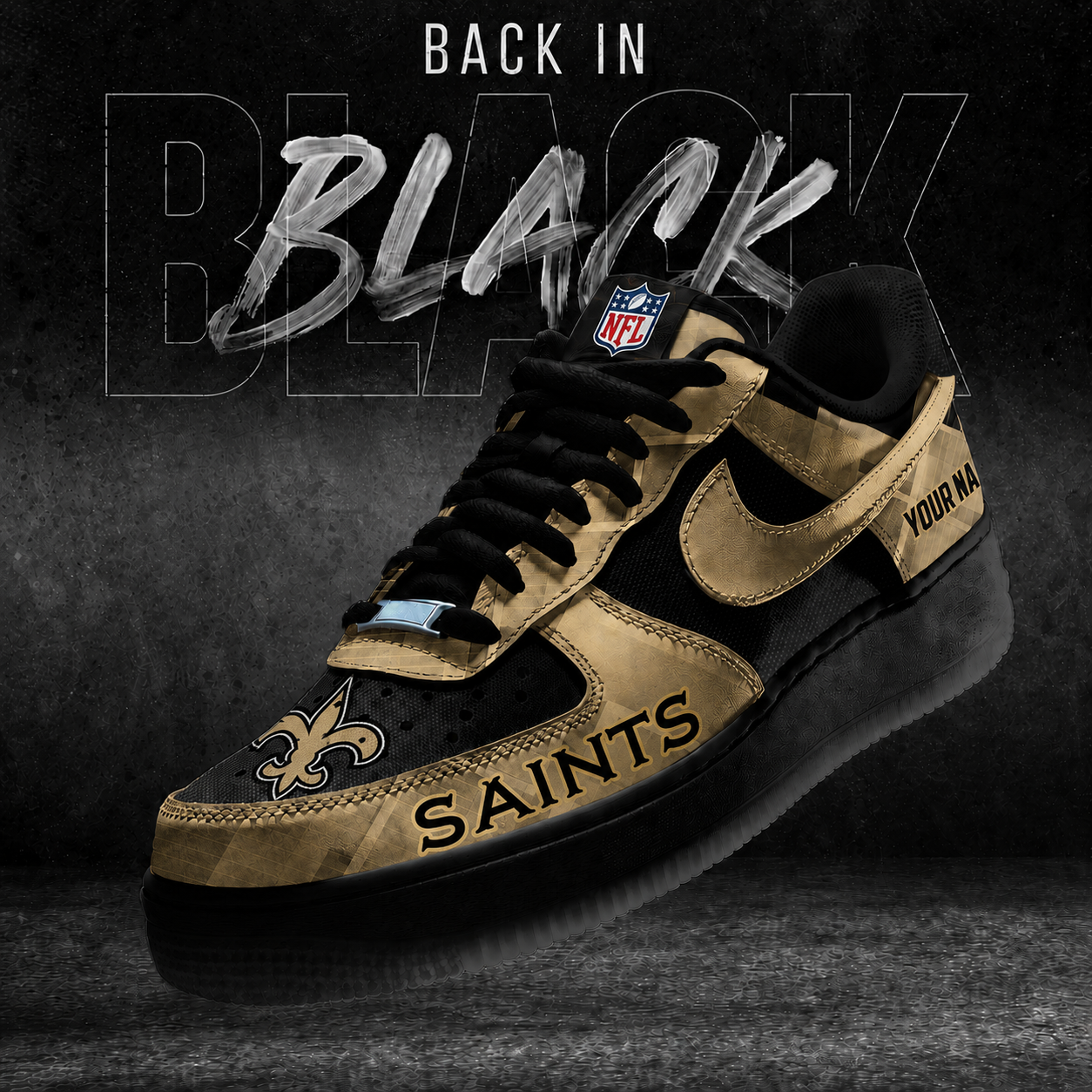 NOS x NFL Back In Black V2 AF1 Sneakers  270626