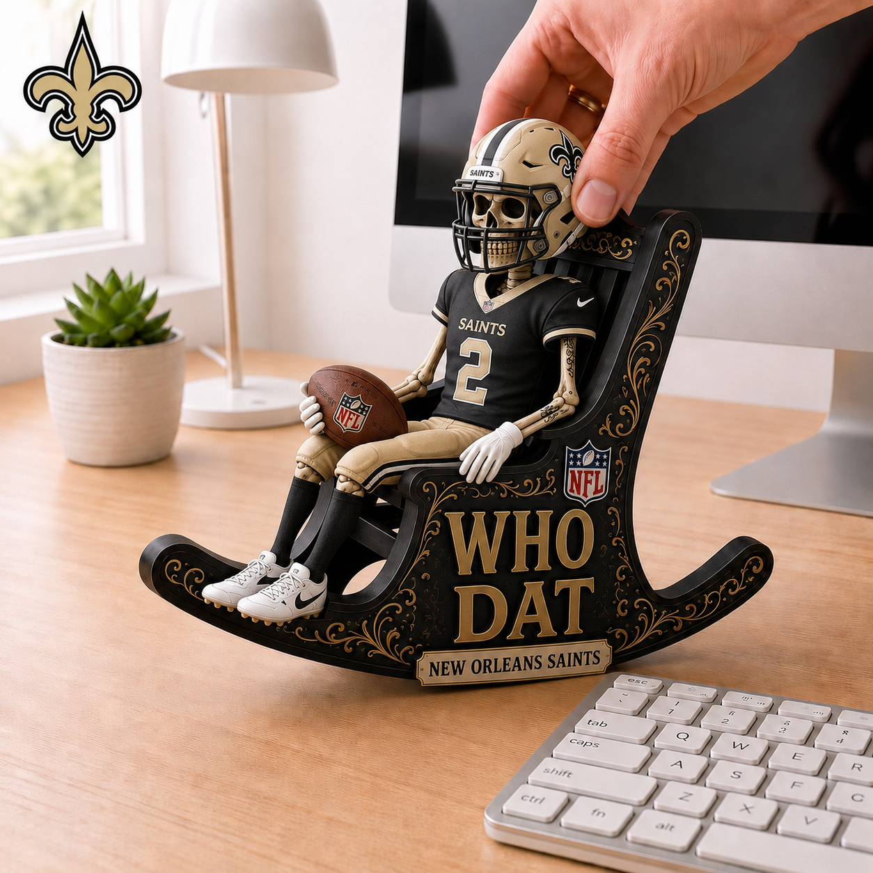 NOS x NFL Skeleton Rocking Chair Custom Shape 3 Layers