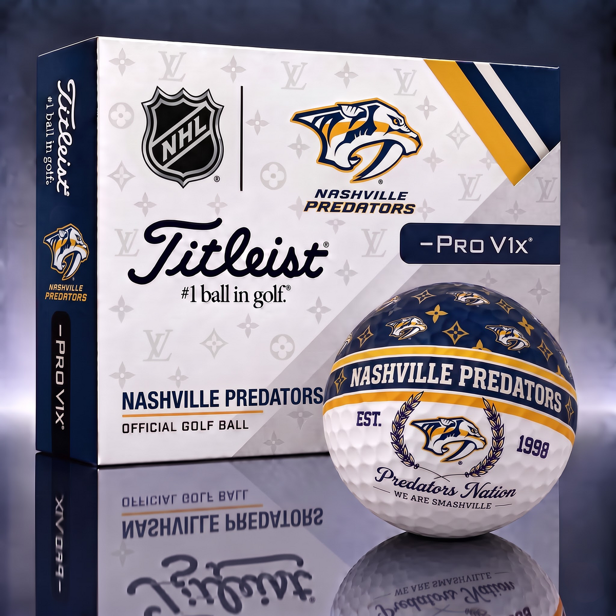 NSH X NHL Custom LV x Titleist Pro V1 Golf Balls Set
