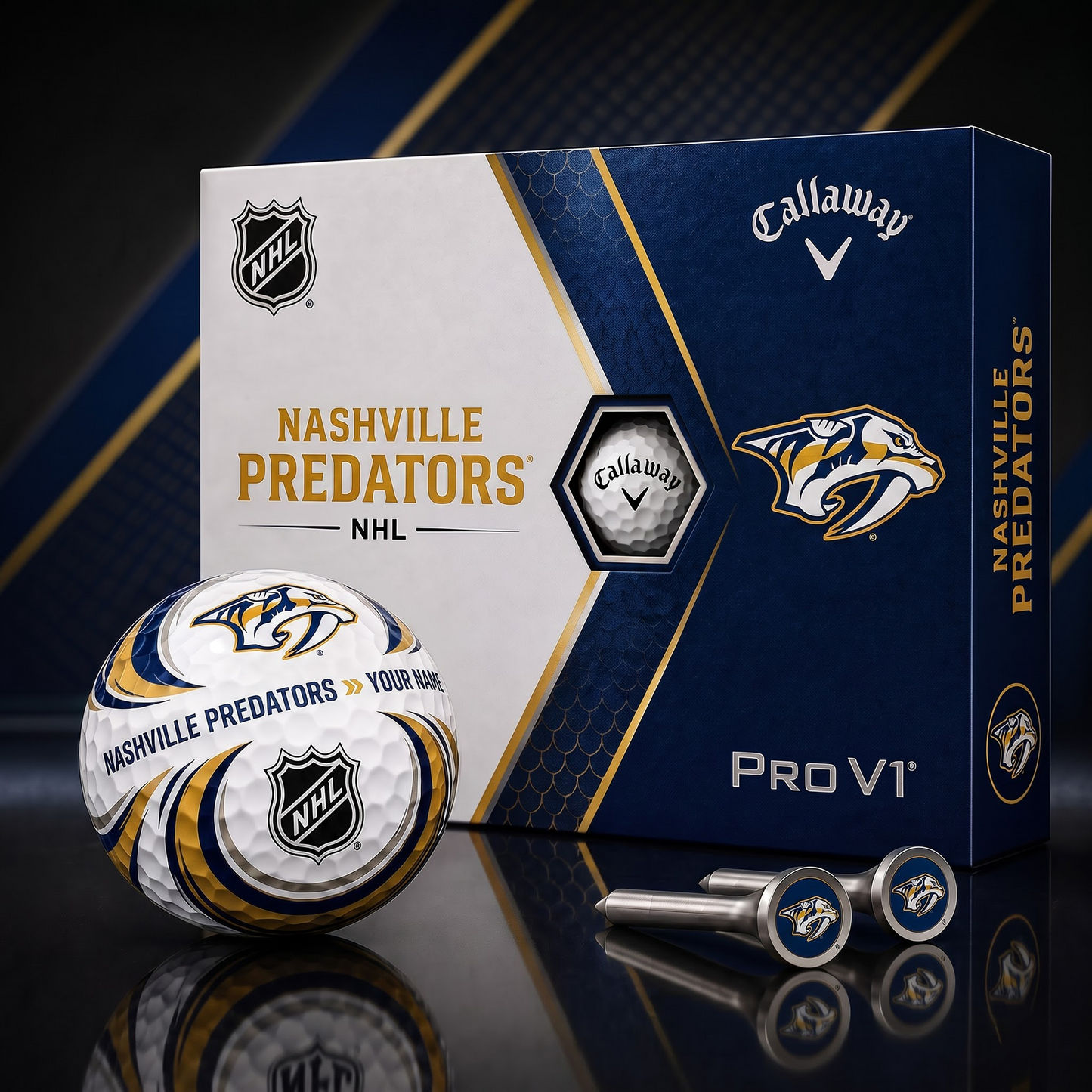 NSH X PREMIUM NHL PERSONALIZED PRO V1 GOLF BALL SET COLLECTOR EDITION