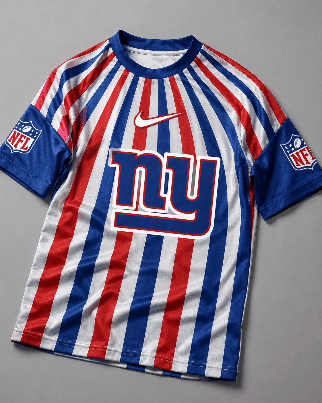 NYG Premium NFL Men’s Athletic Vertical Stripe T-Shirt