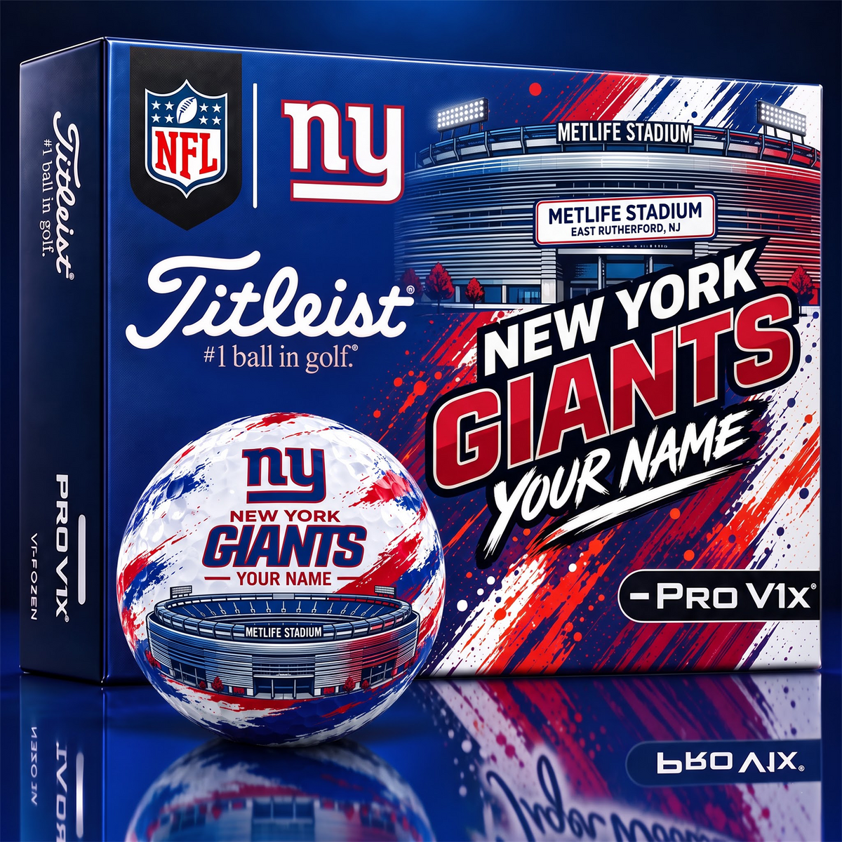 NYG x Personalized NFL Team Home Stadium Edition Golf Balls Set