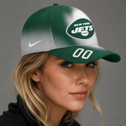NYJ Premium NFL Custom Name Number Athletic Cap
