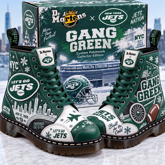 NYJ X Premium NFL Leather Lace-Up Boots