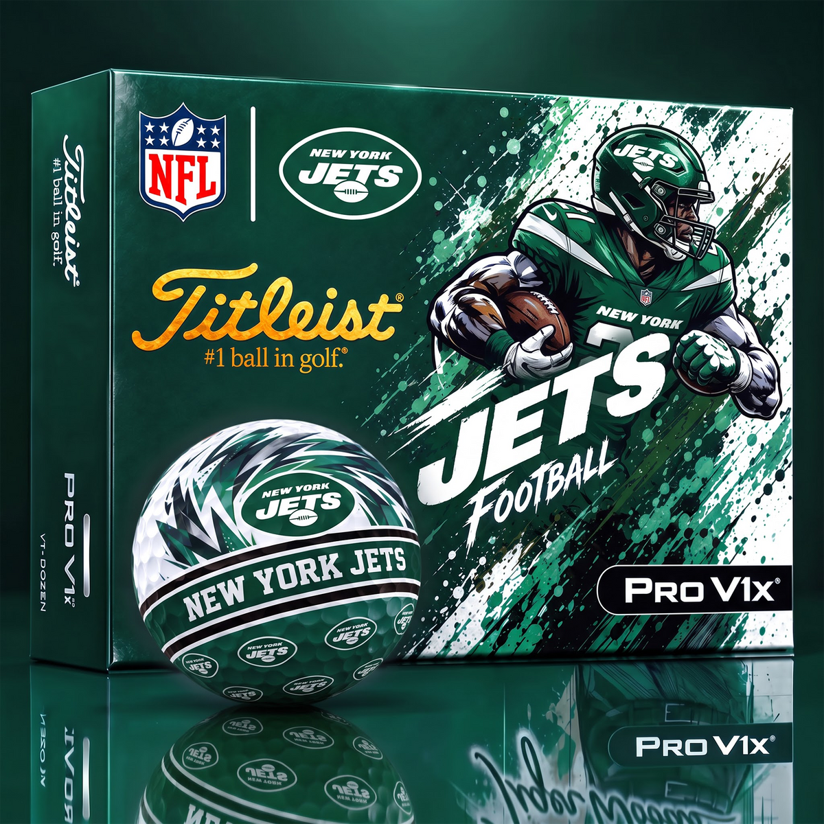 NYJ x Custom NFL Dynamic Paint Splatter Golf Balls