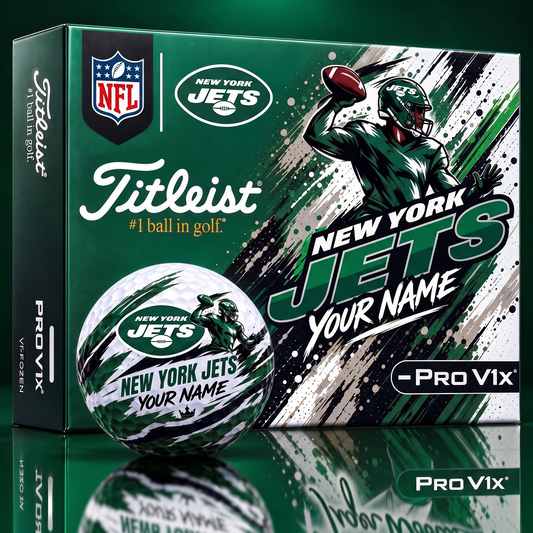 NYJ x Personalized NFL Titleist Pro V1x NFL Golf Balls