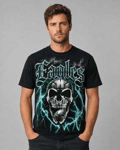 PE Premium NFL Premium Skull Lightning Graphic T-Shirt