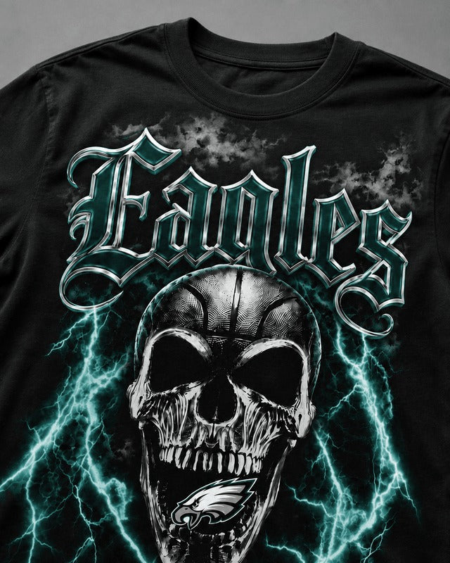 PE Premium NFL Premium Skull Lightning Graphic T-Shirt