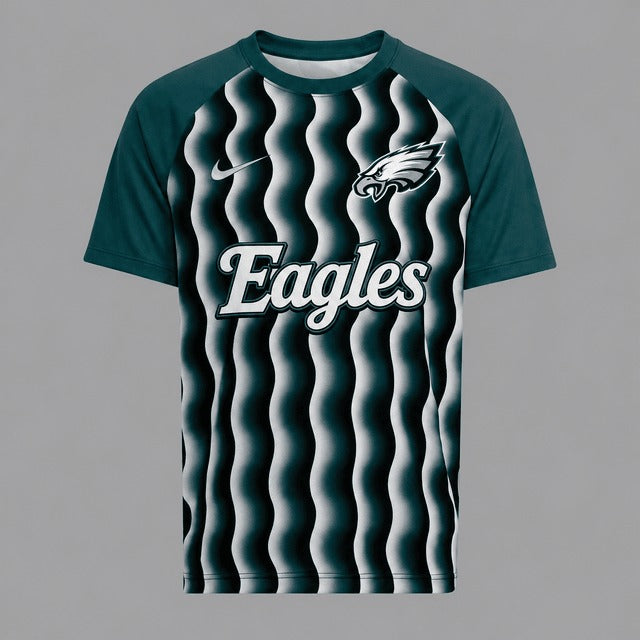 PE Premium NFL Retro Wavy Pattern Athletic T-Shirt