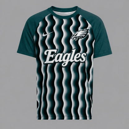 PE Premium NFL Retro Wavy Pattern Athletic T-Shirt