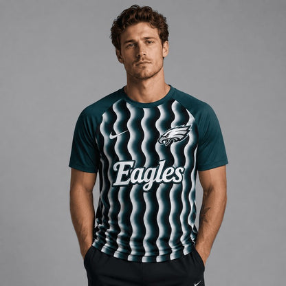 PE Premium NFL Retro Wavy Pattern Athletic T-Shirt
