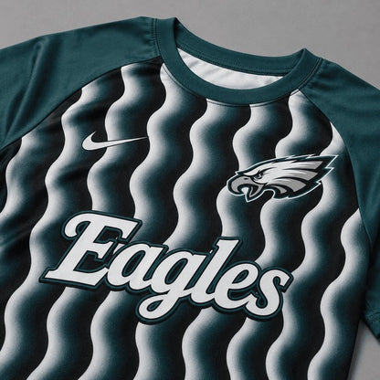 PE Premium NFL Retro Wavy Pattern Athletic T-Shirt