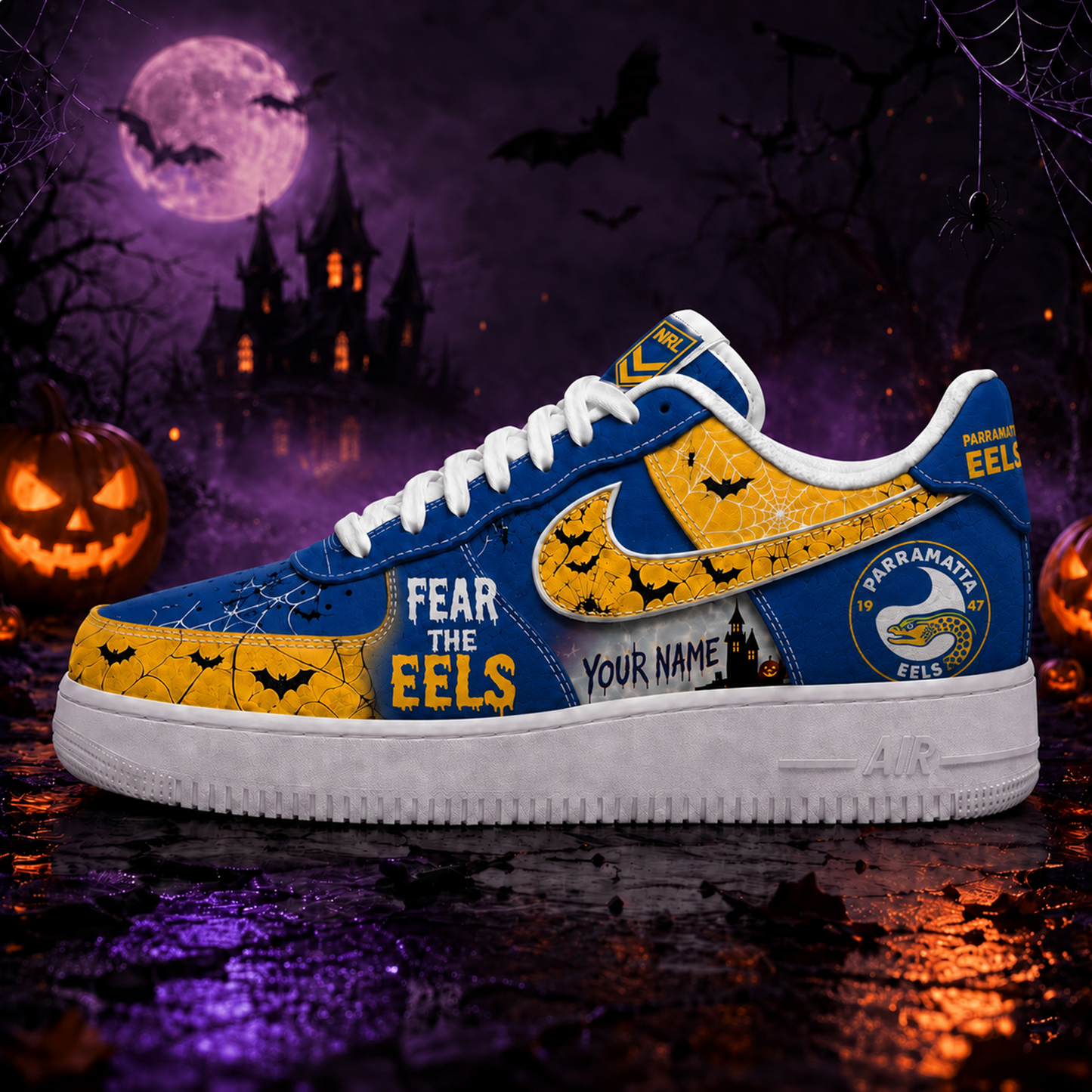 PE Premium NRL Fear The Team Halloween AF1 Sneakers