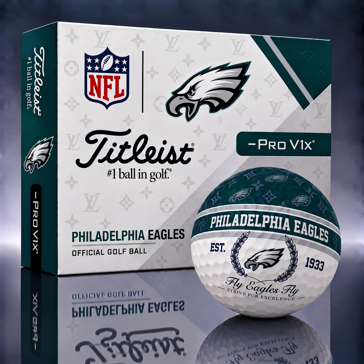 PE x NFL Custom LV x Titleist Pro V1 Golf Balls Set