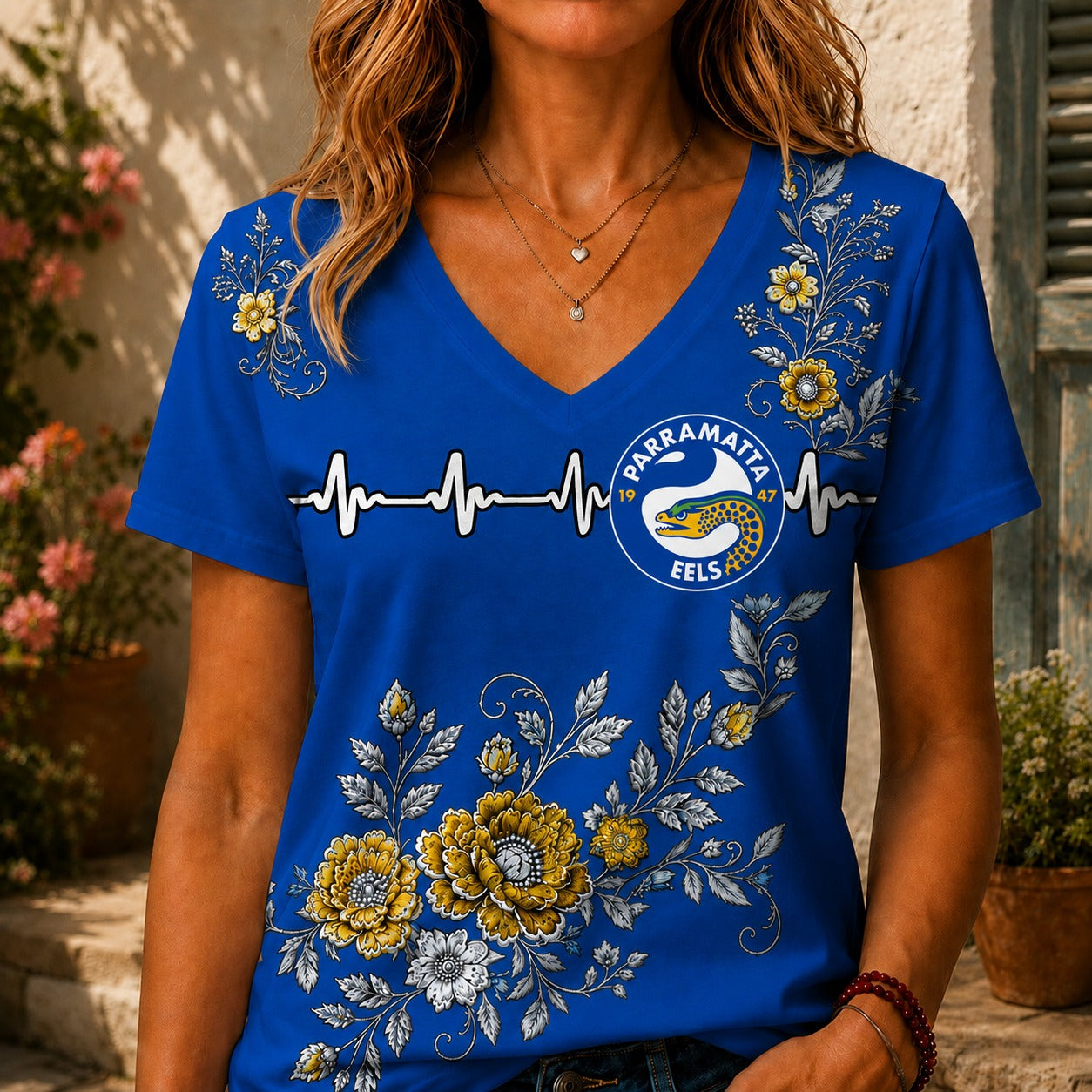 PE x NRL Luxury Women V-Neck Shirt