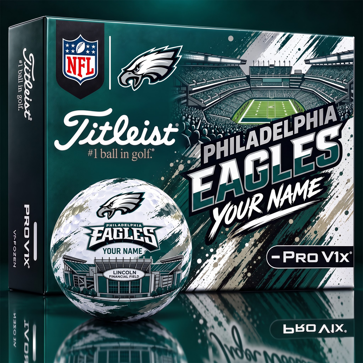 PE x Personalized NFL Team Home Stadium Edition Golf Balls Set
