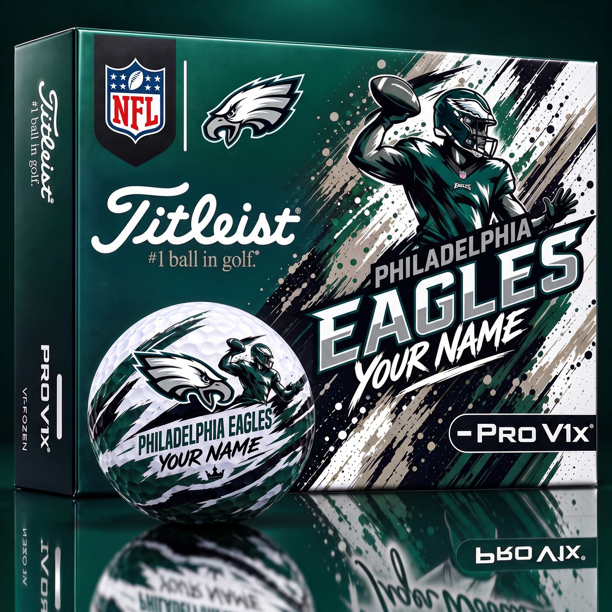 PE x Personalized NFL Titleist Pro V1x NFL Golf Balls
