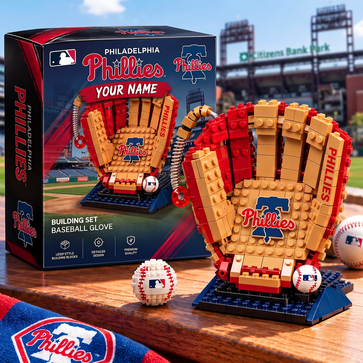 PHI X MLB Teams Baseball Glove Building Block Set