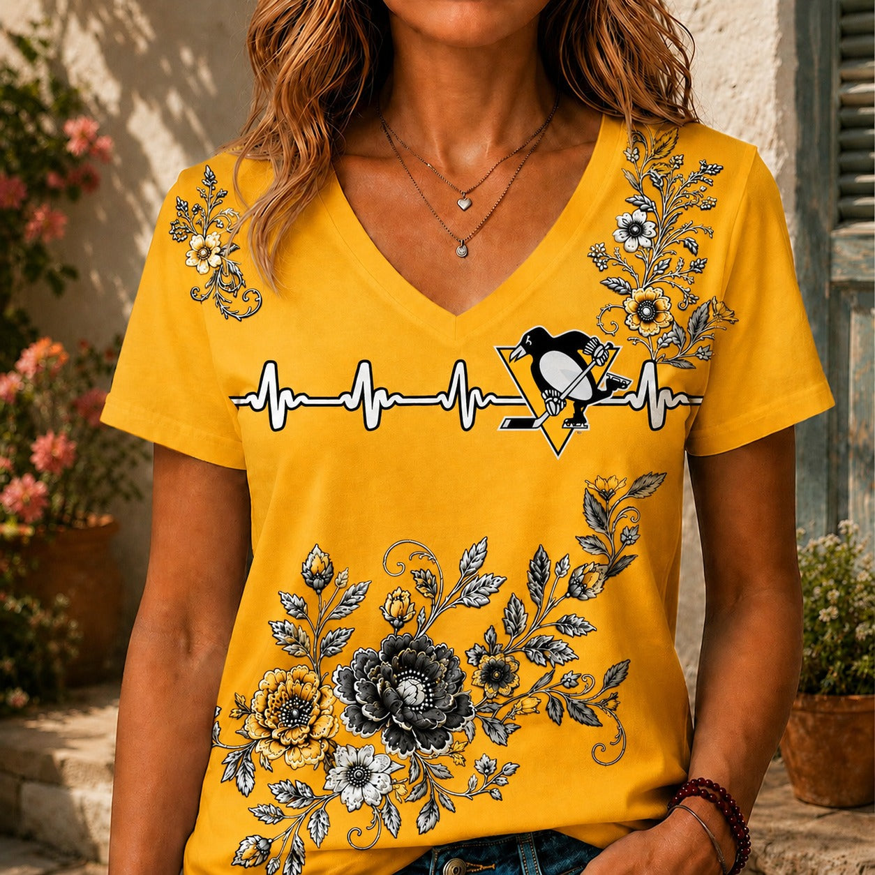 PP x NHL Luxury Women V-Neck Shirt
