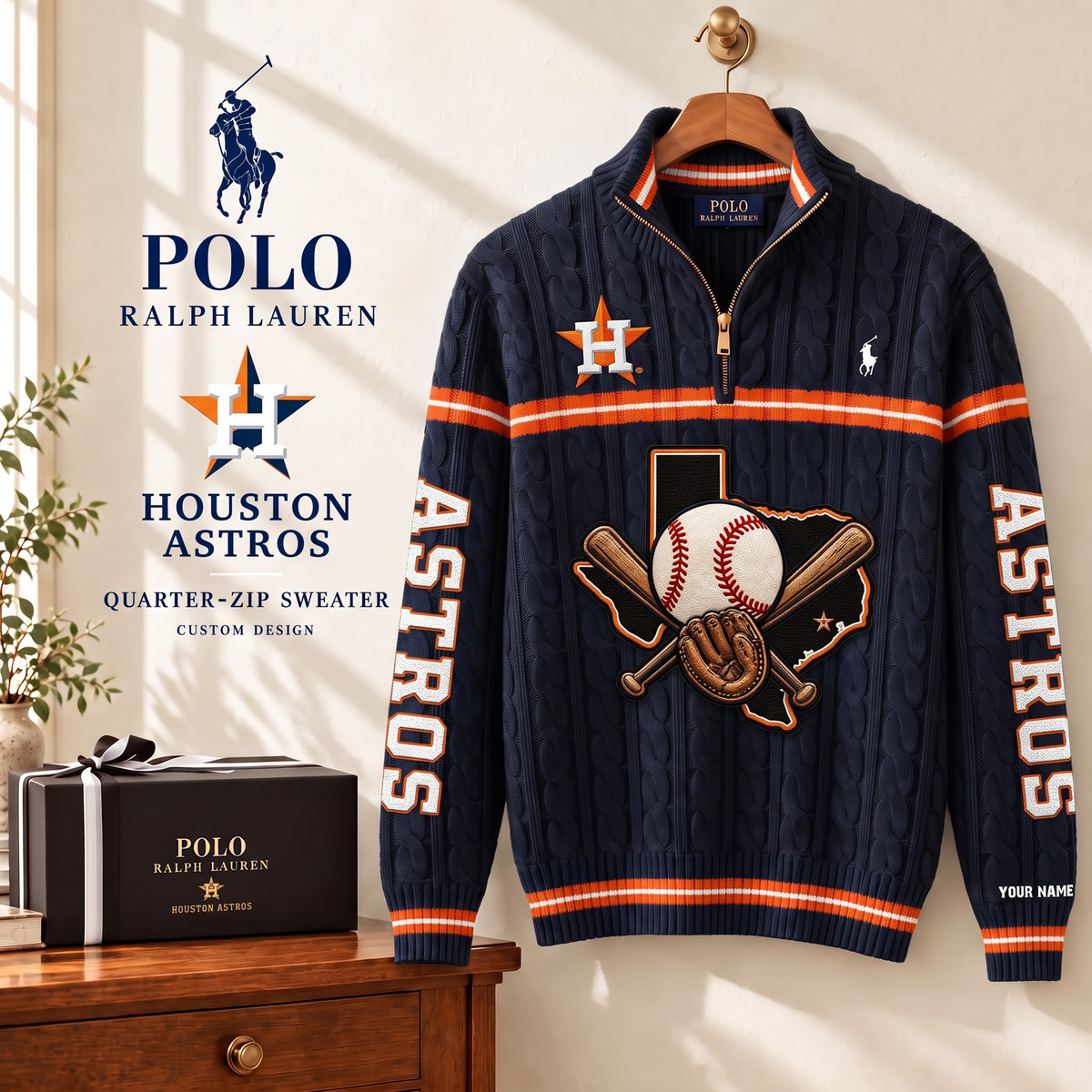 PREMIUM MLB X HT EXCLUSIVE  POLO RALPH LAUREN QUATER-ZIP SWEATER SHIRT LIMITED EDITION V3