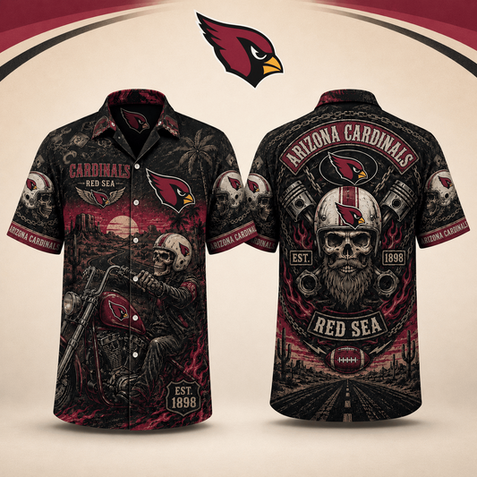 PREMIUM NFL X AC EXCLUSIVE Biker Skull Hawaiian Shirt Limited Edition