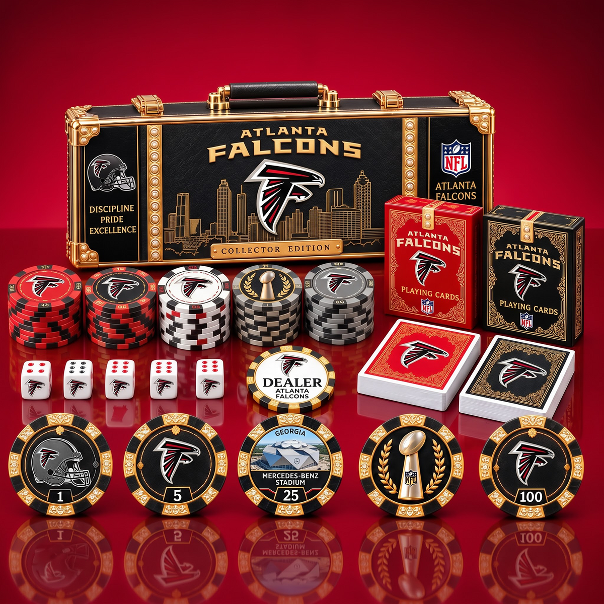 PREMIUM NFL X AF EXCLUSIVE POKER TOURNAMENT SET LIMITED EDITION