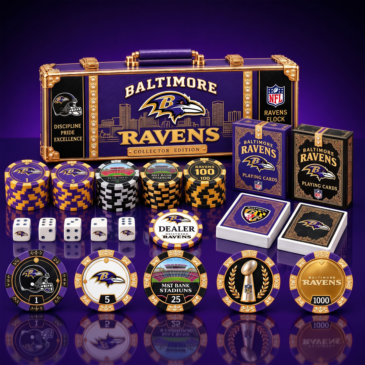 PREMIUM NFL X BR EXCLUSIVE POKER TOURNAMENT SET LIMITED EDITION