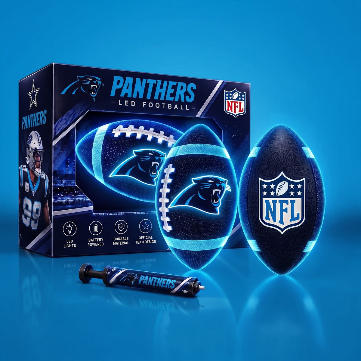 PREMIUM NFL X CAR EXCLUSIVE PERSONLIZED 3D LIGHT-UP LED FOOTBALL GIFT FOR FAN LIMITED EDITION