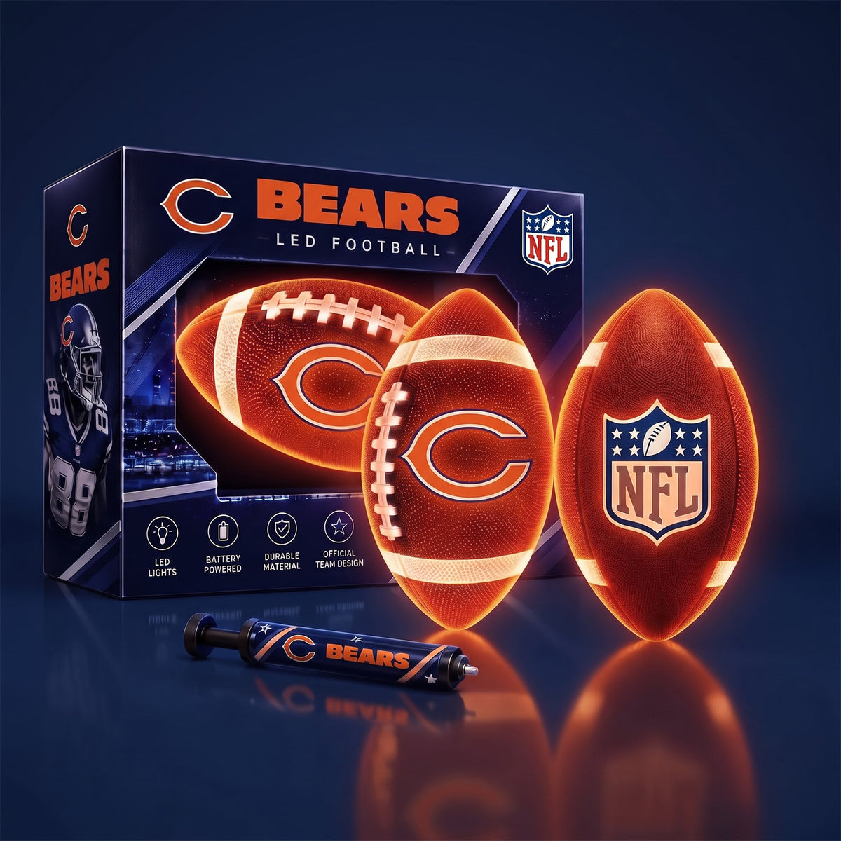 PREMIUM NFL X CHI EXCLUSIVE PERSONLIZED 3D LIGHT-UP LED FOOTBALL GIFT FOR FAN LIMITED EDITION