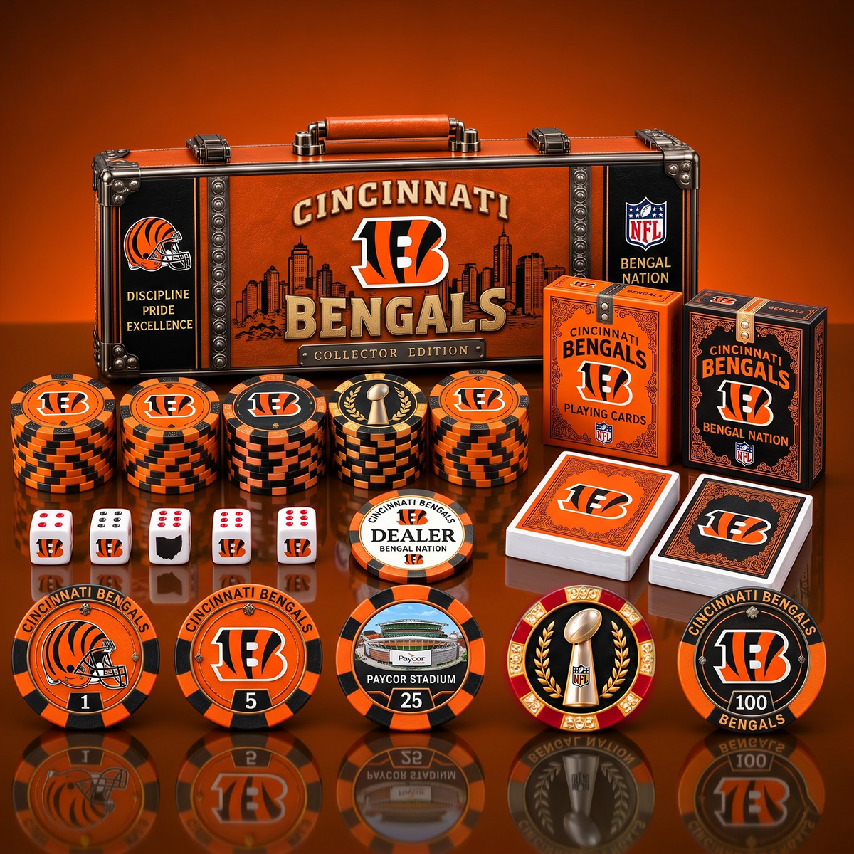 PREMIUM NFL X CIN EXCLUSIVE POKER TOURNAMENT SET LIMITED EDITION