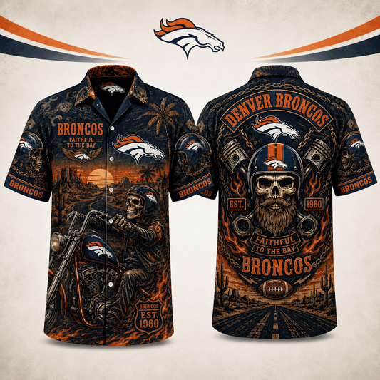 PREMIUM NFL X DB EXCLUSIVE Biker Skull Hawaiian Shirt Limited Edition