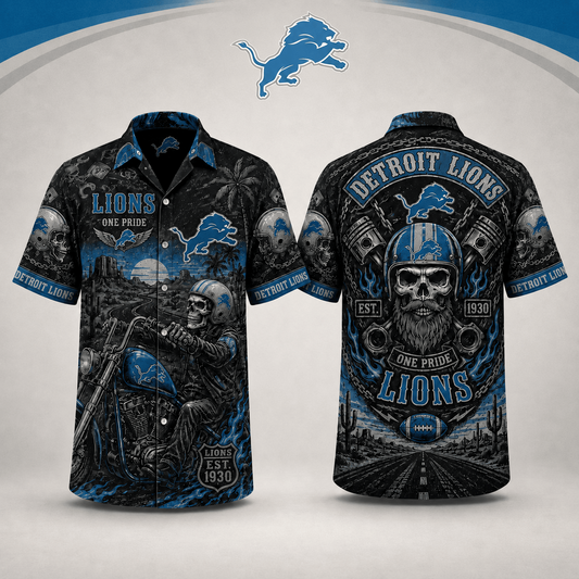 PREMIUM NFL X DL EXCLUSIVE Biker Skull Hawaiian Shirt Limited Edition