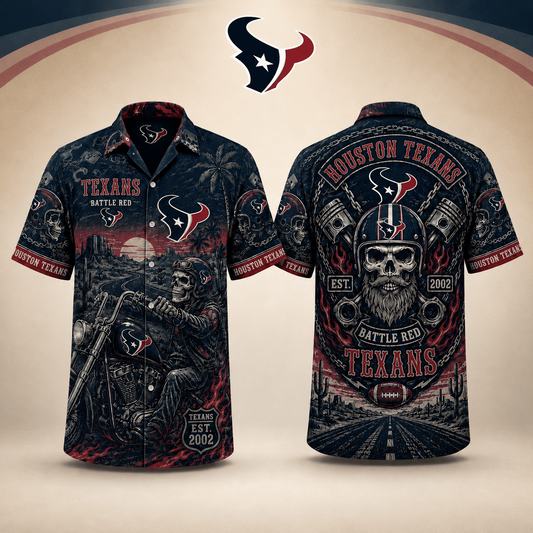 PREMIUM NFL X HT EXCLUSIVE Biker Skull Hawaiian Shirt Limited Edition