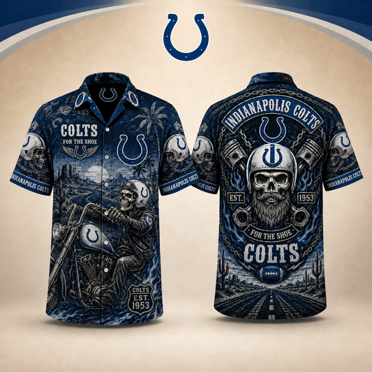 PREMIUM NFL X IC EXCLUSIVE Biker Skull Hawaiian Shirt Limited Edition