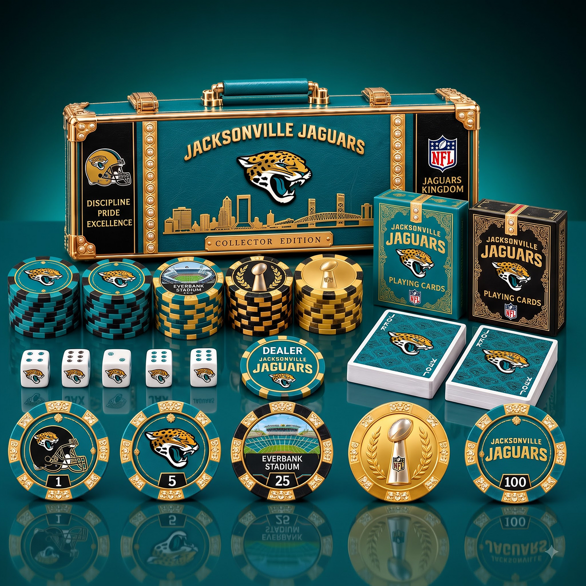 PREMIUM NFL X JJ EXCLUSIVE POKER TOURNAMENT SET LIMITED EDITION