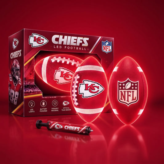 PREMIUM NFL X KC EXCLUSIVE PERSONLIZED 3D LIGHT-UP LED FOOTBALL GIFT FOR FAN LIMITED EDITION
