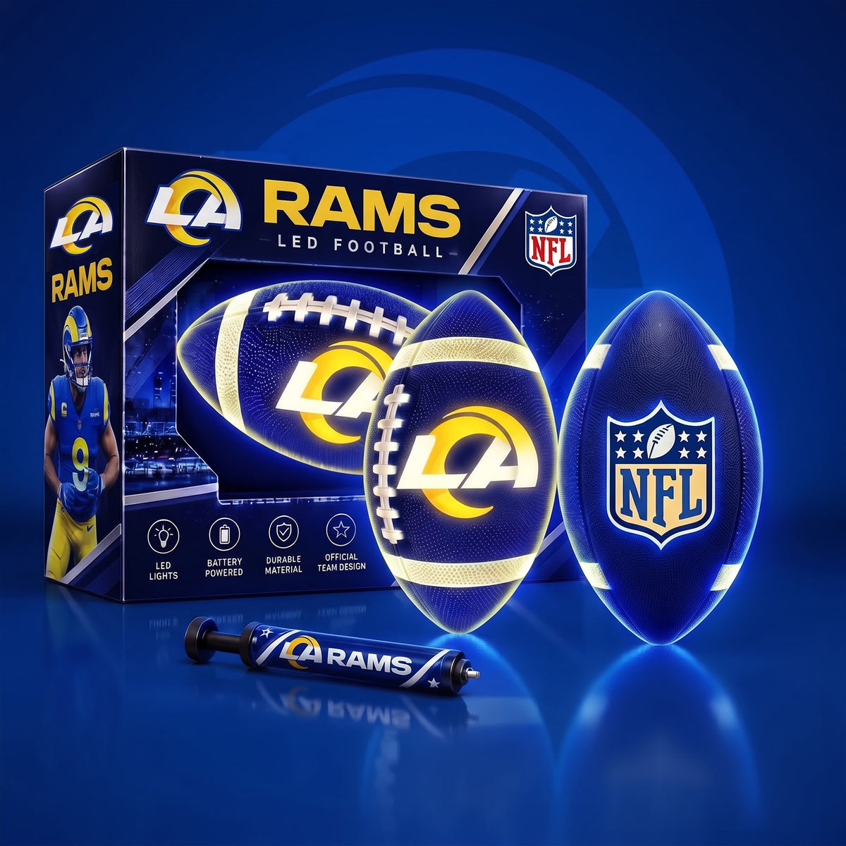 PREMIUM NFL X LAR EXCLUSIVE PERSONLIZED 3D LIGHT-UP LED FOOTBALL GIFT FOR FAN LIMITED EDITION