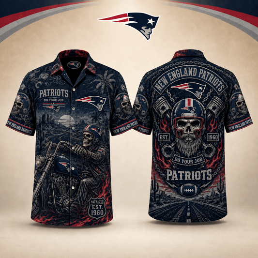 PREMIUM NFL X NEP EXCLUSIVE Biker Skull Hawaiian Shirt Limited Edition