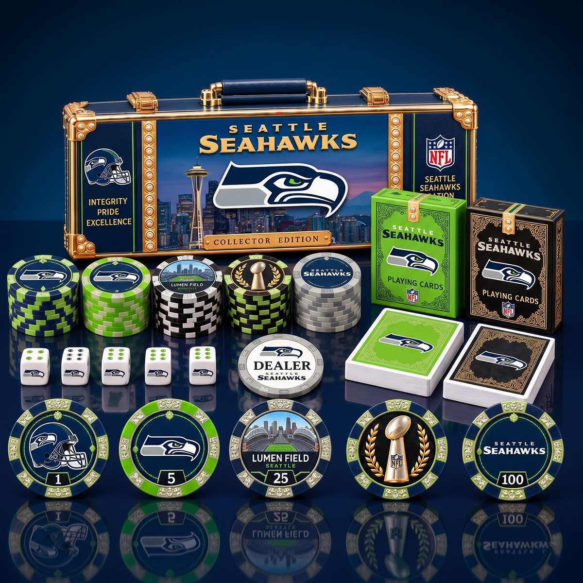 PREMIUM NFL X SS EXCLUSIVE POKER TOURNAMENT SET LIMITED EDITION