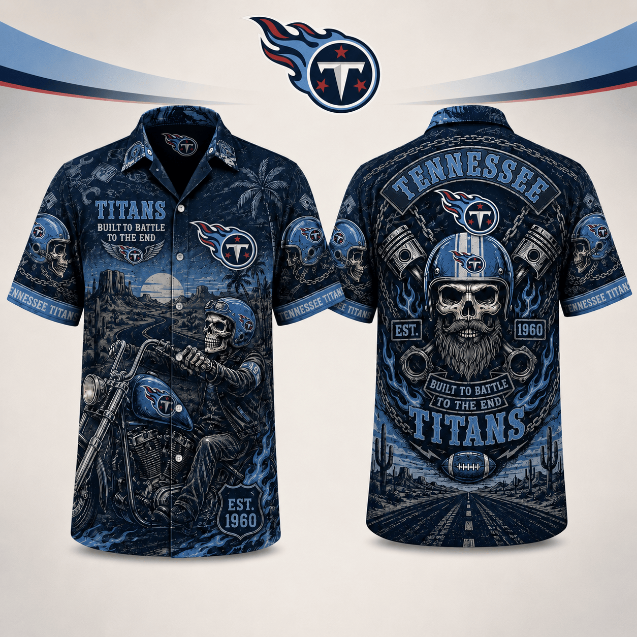PREMIUM NFL X TT EXCLUSIVE Biker Skull Hawaiian Shirt Limited Edition