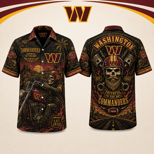 PREMIUM NFL X WC EXCLUSIVE Biker Skull Hawaiian Shirt Limited Edition