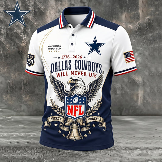 PREMIUM NFL x DAL EXCLUSIVE 250 Years Anniversary Of Freedom POLO SHIRT290626