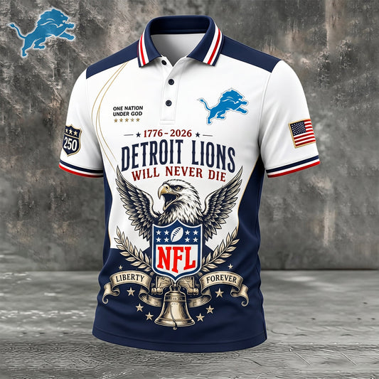 PREMIUM NFL x DET EXCLUSIVE 250 Years Anniversary Of Freedom POLO SHIRT290626
