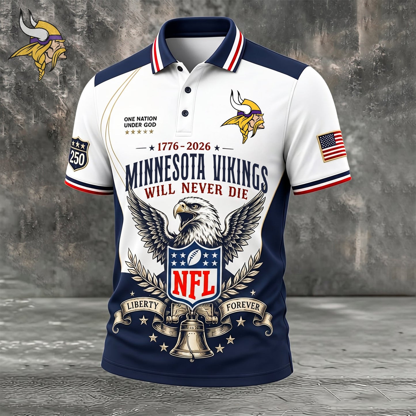 PREMIUM NFL x MIN EXCLUSIVE 250 Years Anniversary Of Freedom POLO SHIRT290626